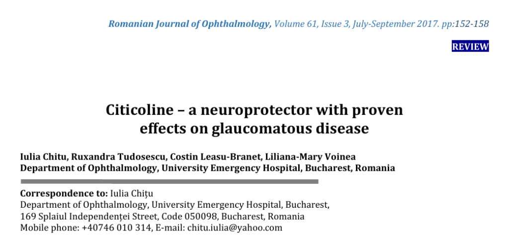Citicoline - a neuroprotector with proven effects on glaucomatous disease