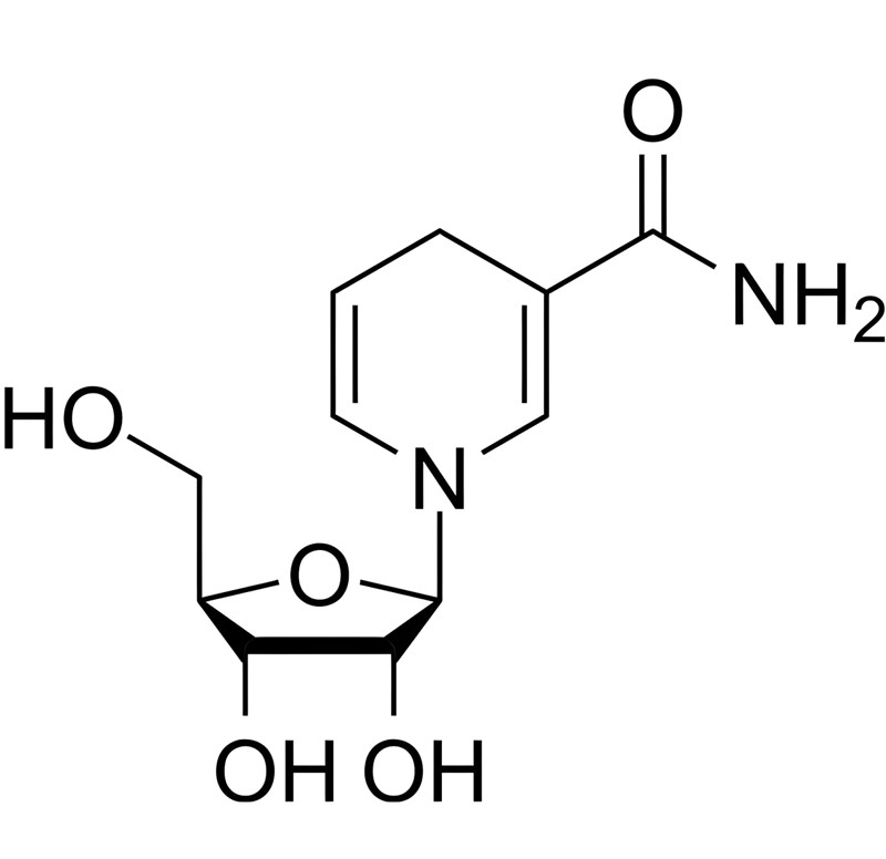 The chemical structure diagram of dihydrolipoamide ribose (NRH)